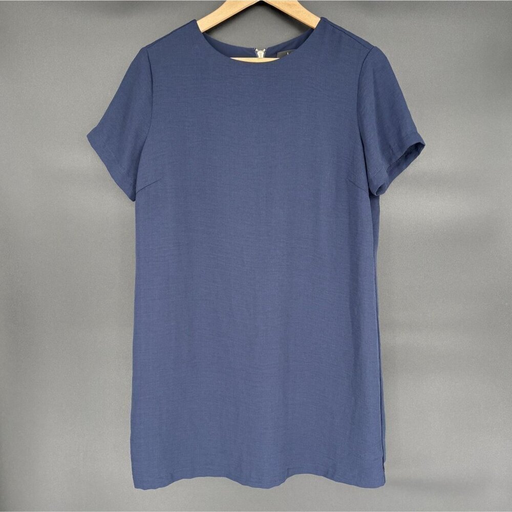 Lulus Women's Short Sleeve Mini Shift Dress M Navy Blue Professional Cocktail